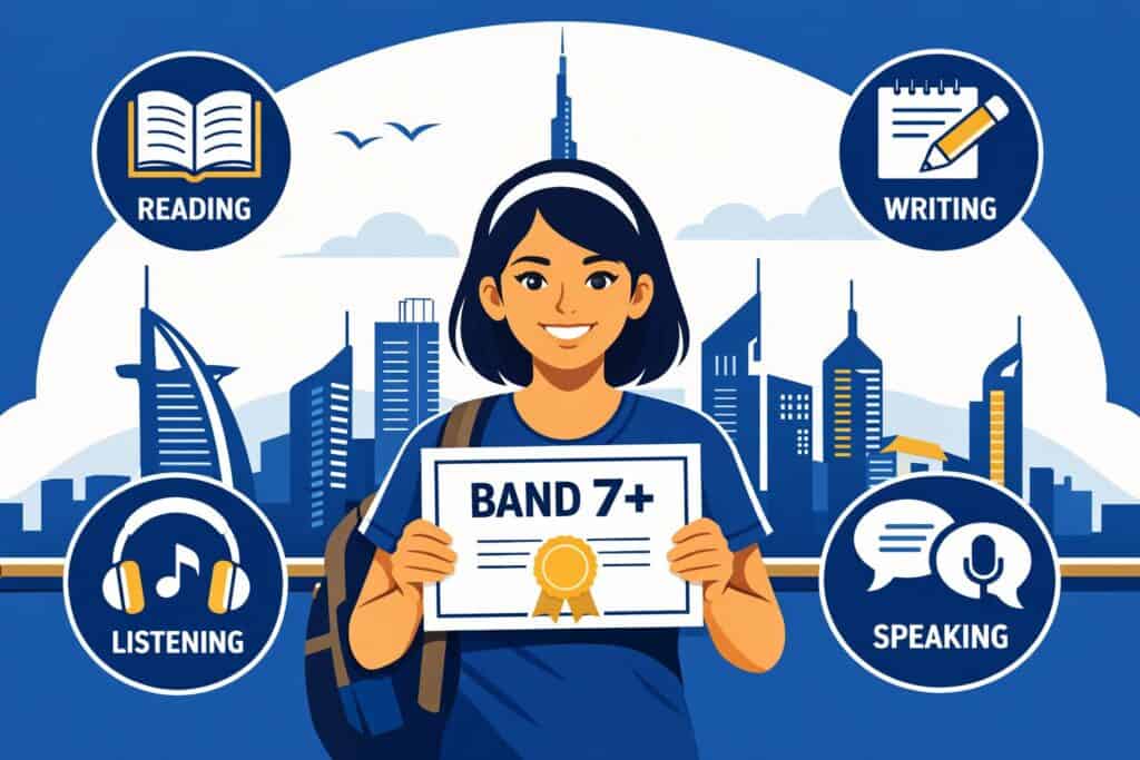 IELTS preparation with expert coaching in Dubai for top band scores. Achieve your goals with Acamind.