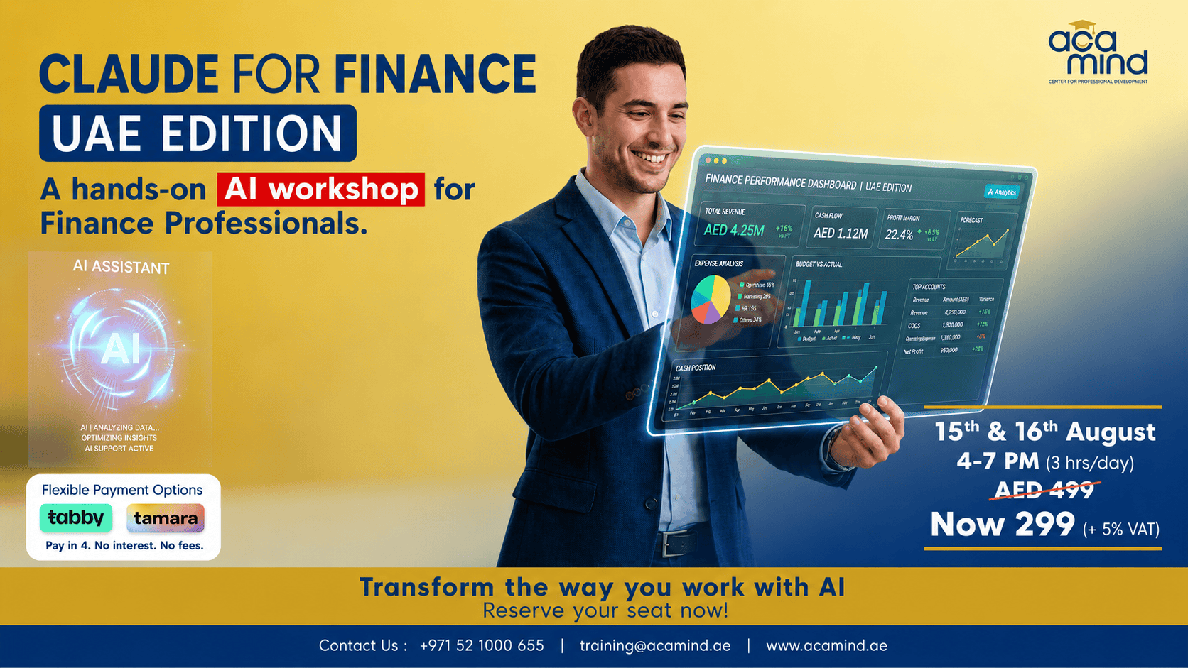 Claude for Finance UAE Edition workshop poster