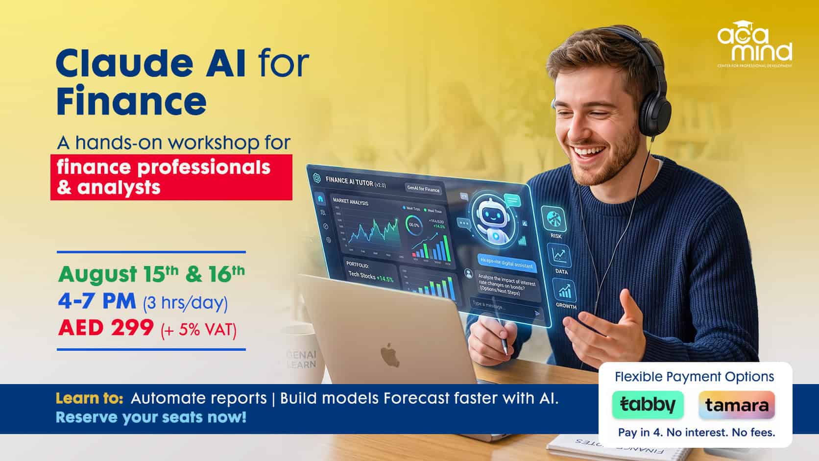 Claude AI for Finance UAE Edition workshop poster