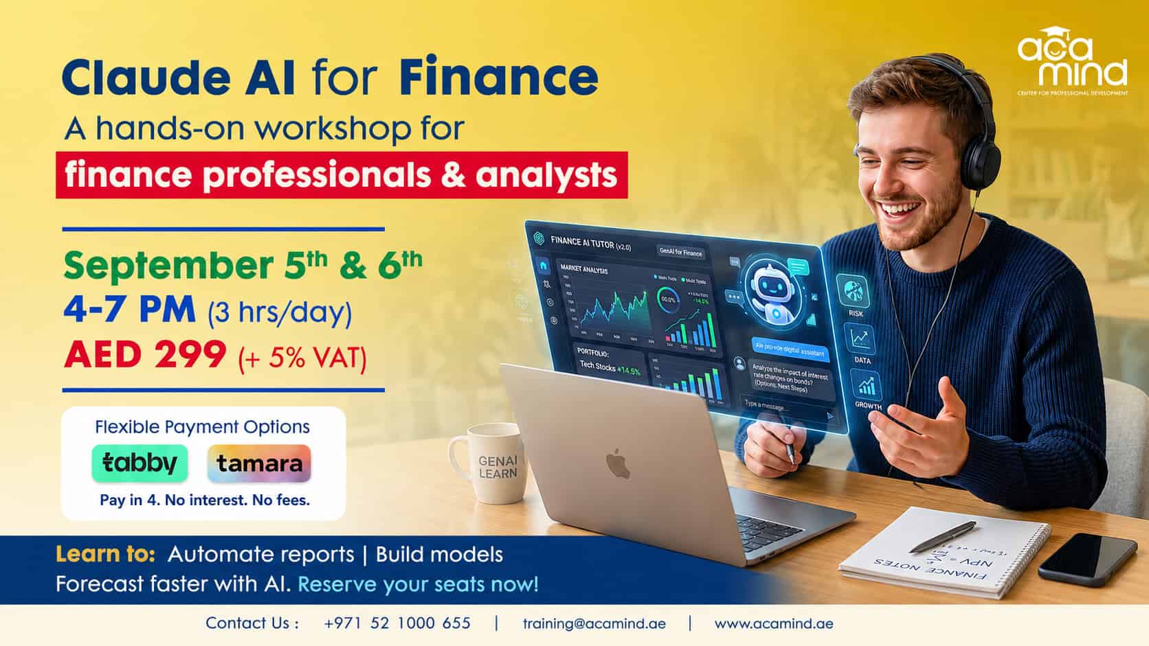Claude AI for Finance workshop poster
